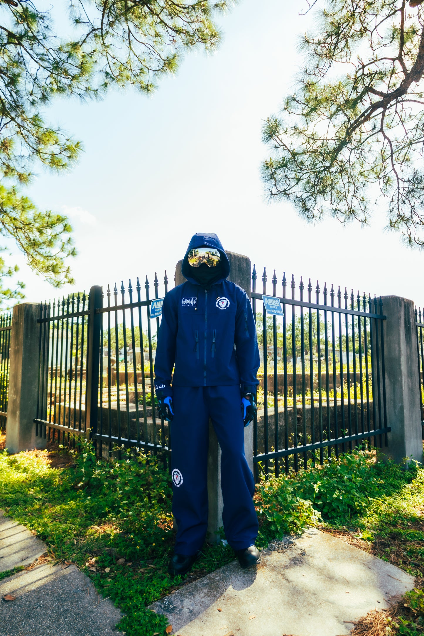 NAVY BLUE SKI CLUB WINDBREAKER SUIT
